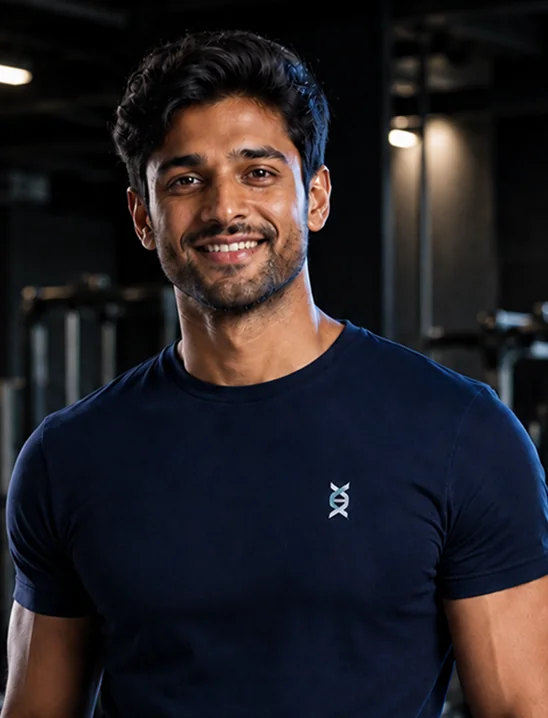 A smiling coach in a ConnectingDNA shirt